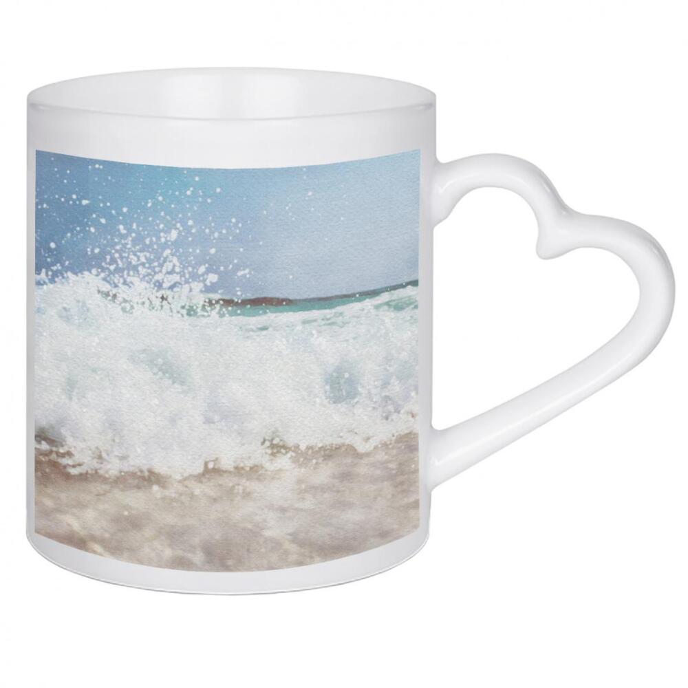 Herztasse "Große Welle" artboxONE - Reise / Strand und Meer - Strand,Meer,Ufer,Meer,Wellen,Schaum,Sand
