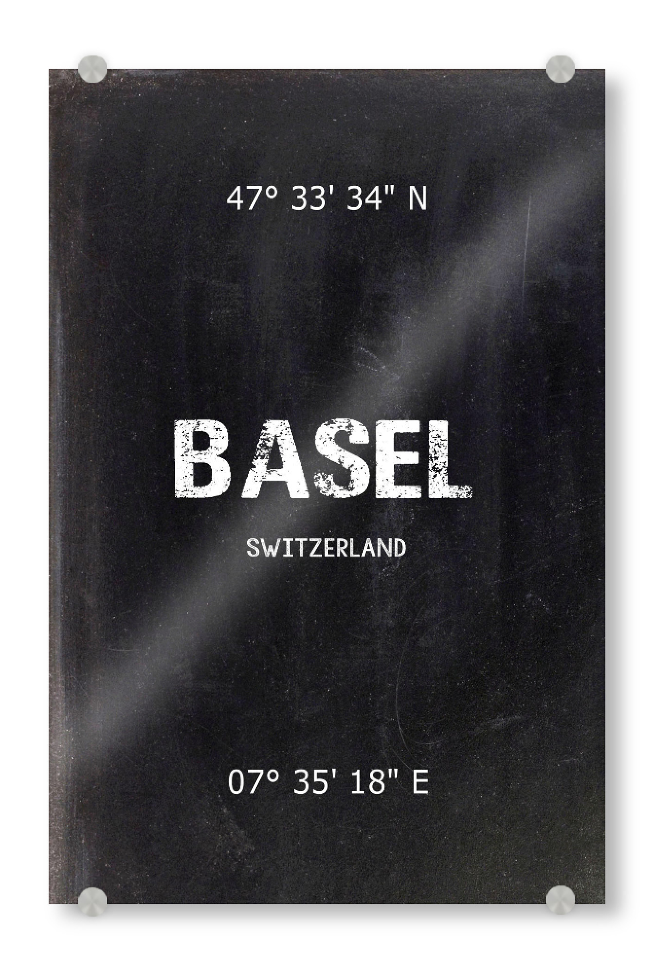 Acrylglasbild "Basel Wall Art" artboxONE - Städte,Reise,Schwarzweiß - Basel,Switzerland,Tafel,Retro