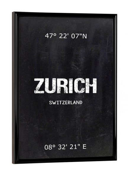 Poster mit schwarzem Rahmen "Zurich Wall Art" artboxONE - Städte,Schwarzweiß,Städte / Zürich - Zurich,Switzerland