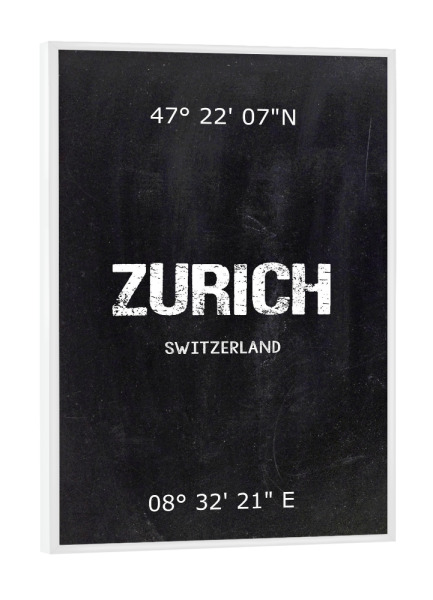Poster mit weißem Rahmen "Zurich Wall Art" artboxONE - Städte,Schwarzweiß,Städte / Zürich - Zurich,Switzerland