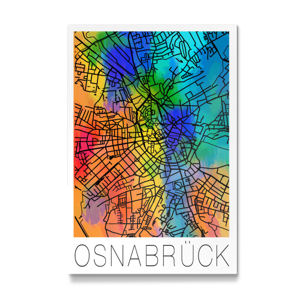 Galerie-Print "Retro Map Osnabrück Watercolor" 30x20 cm artboxONE