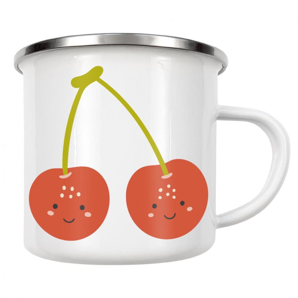 Emaille Tasse "Kirschdesign" artboxONE - Für Kinder,Essen & Trinken / Obst & Gemüse