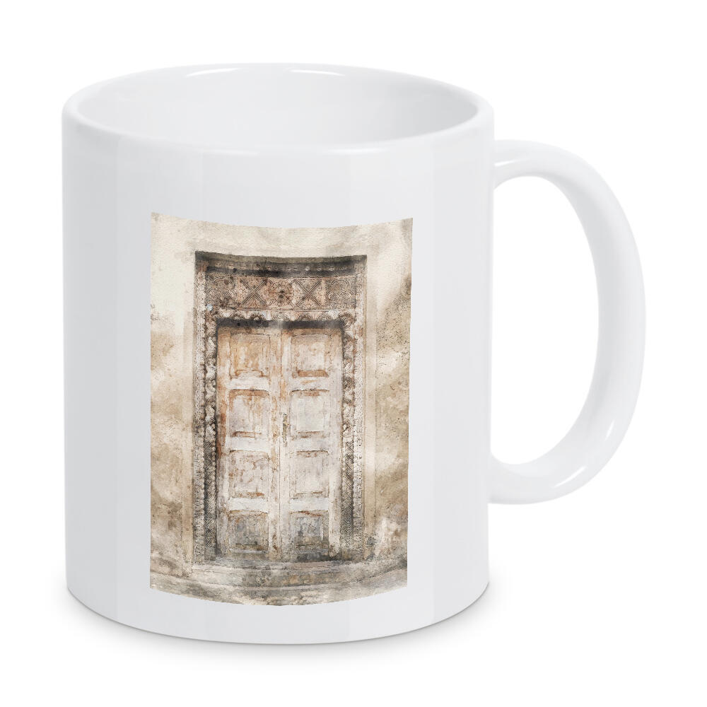 Tasse "Aquarell Tür D" artboxONE - Architektur - Tür,Eingang,Häuser,Zuhause,Architektur,Aquarell