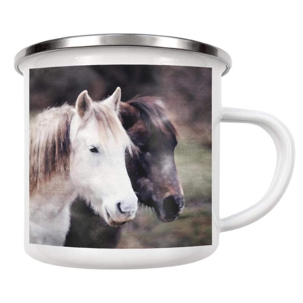 Emaille Tasse "Pferde A" artboxONE - Tiere - Tiere,Natur,Pferde