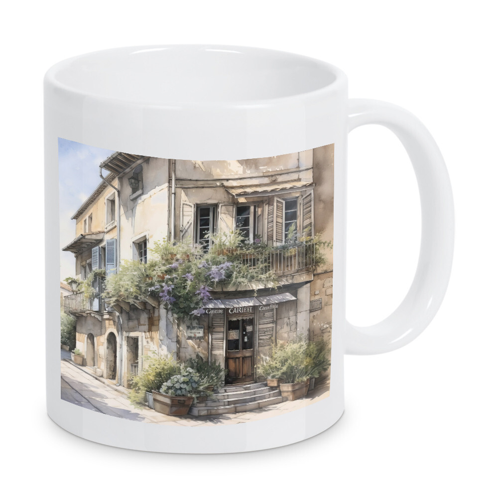 Tasse "Dorfcafé" artboxONE - Architektur - Dorf,Café,Bistro,Essen,Essen,Blumen,Architektur