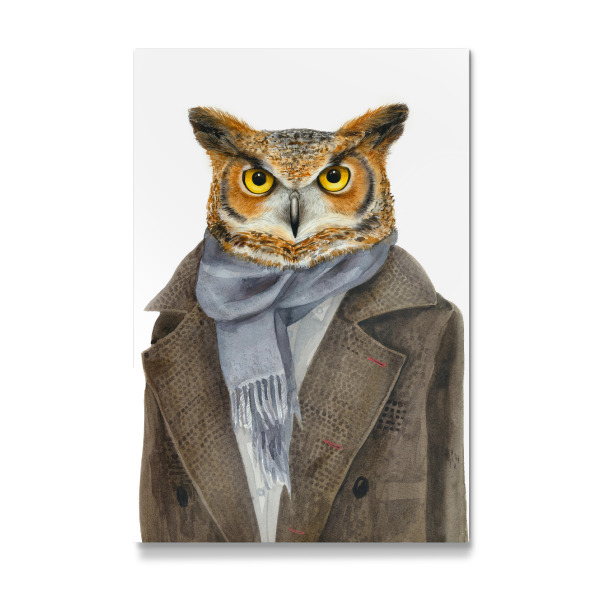 Galerie-Print "Eule in einem Mantel" 30x20 cm artboxONE