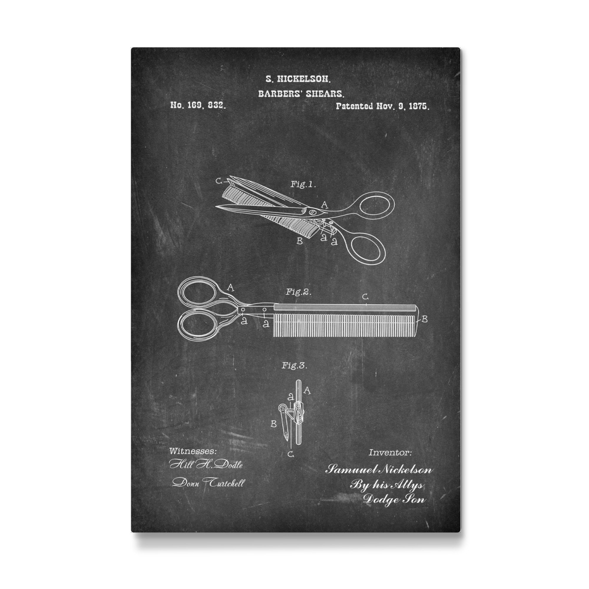 Galerie-Print "Friseurschere Tafel" 30x20 cm artboxONE
