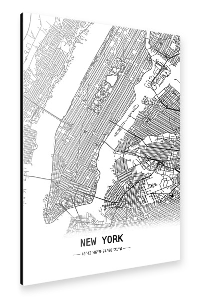 Alu-Dibond "New York Retro Map" 30x20 cm artboxONE