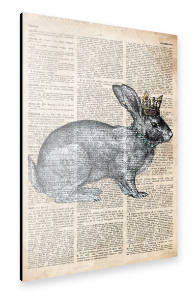 Alu-Dibond "Hase in einer Krone" 30x20 cm artboxONE