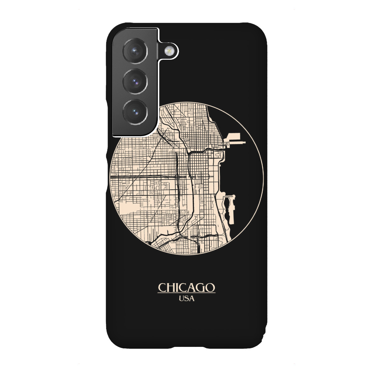 "Retro Map Chicago Round"für Samsung Galaxy - Premium-Case Handyhülle artboxONE
