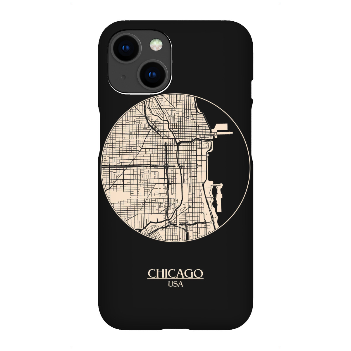 "Retro Map Chicago Round"für iPhone - Premium-Case Handyhülle artboxONE