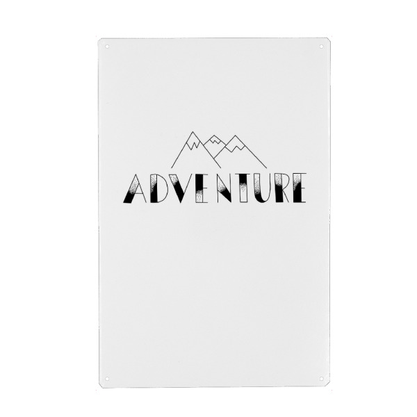 Holzbild "Adventure Berge" artboxONE - Typografie,Natur,Reise,Schwarzweiß - Lettering,Adventure,Berge