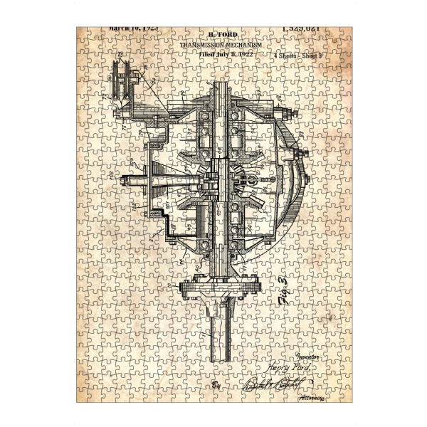 artboxONE Puzzle "Auto Getriebe (Antik)" artboxONE - Automobile - Retro,Auto,Motor,Getriebe - Bild retro