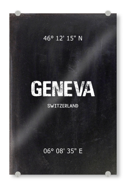 Acrylglasbild "Geneva Wall Art" artboxONE - Städte,Reise,Schwarzweiß,Städte / Weitere - Geneva,Art,Schweiz