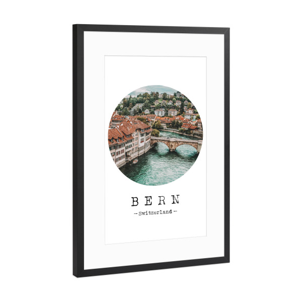 Poster mit Rahmen Schwarz (Metallic) "Natury Bern" artboxONE - Städte - Travel,Nature,Bern,Switzerland