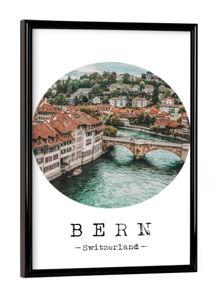 Poster mit schwarzem Rahmen "Natury Bern" artboxONE - Städte - Travel,Nature,Bern,Switzerland
