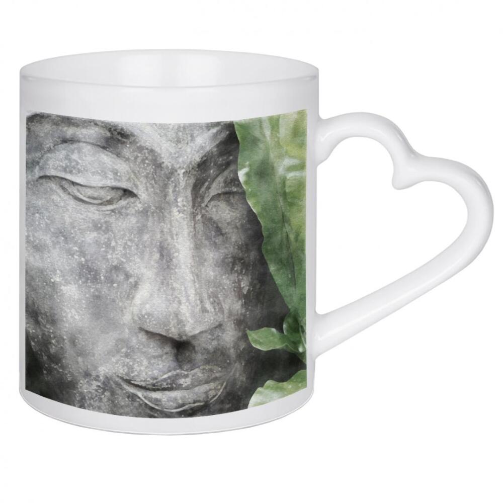 Herztasse "Zen-Statue G" artboxONE - Natur,Architektur - Zen,Statue,Garten,Botanisch,Entspannend