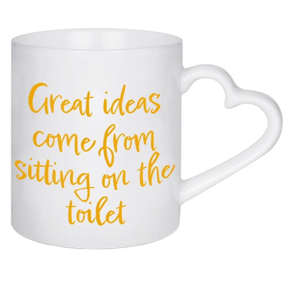 Herztasse "Badezimmerideen" artboxONE - Typografie,Comic,Menschen,Fiktion,Lustig