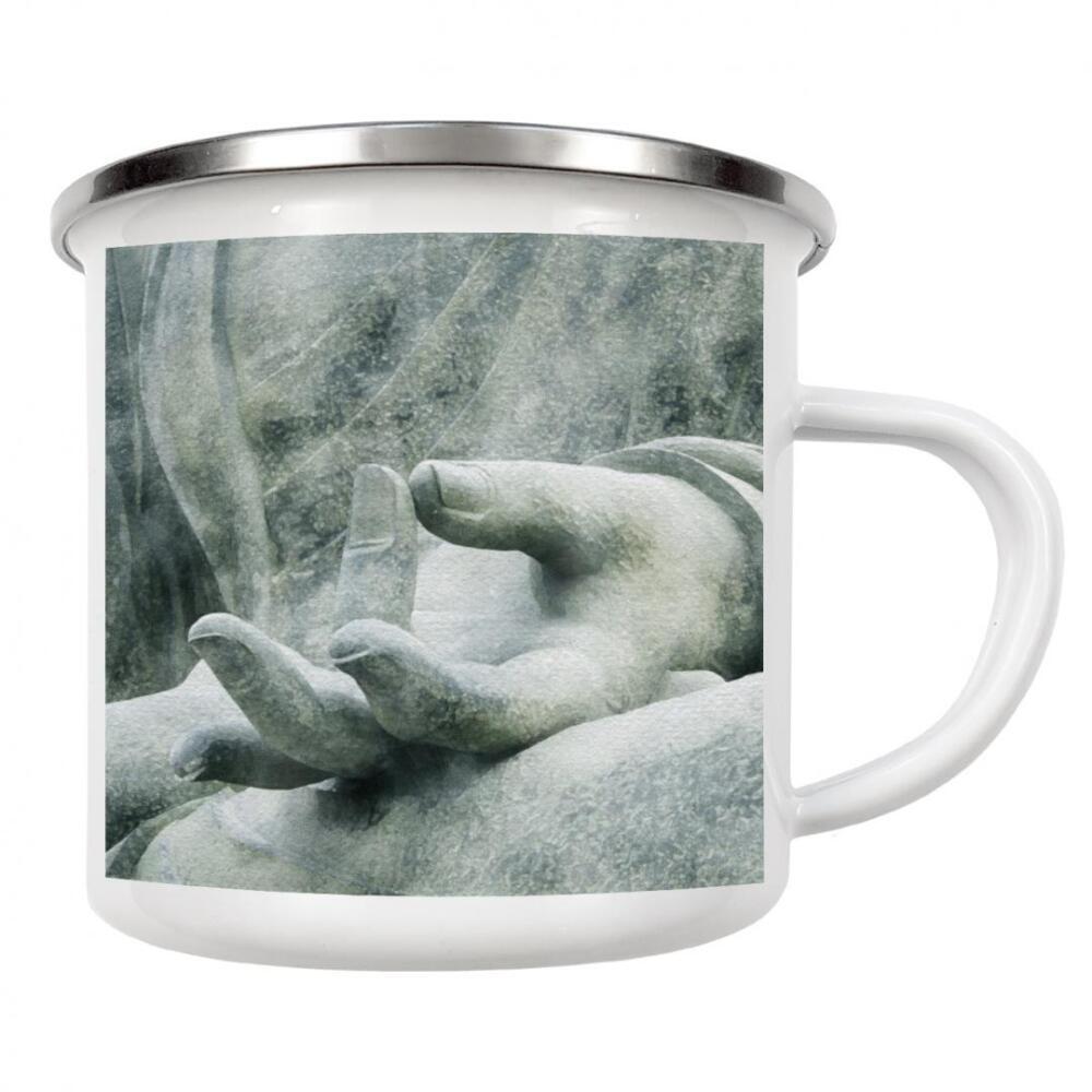 Emaille Tasse "Zen-Statue I" artboxONE - Natur - Stein,Statue,Zen,Hände,Anatomie