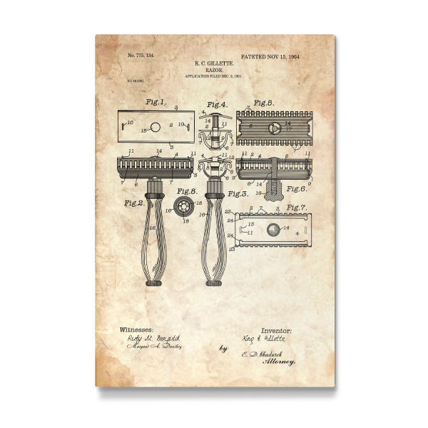 Galerie-Print "Rasierhobel Patent (Antik)" 30x20 cm artboxONE