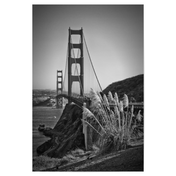 Poster 30x20 cm "Urbaner Flair - Golden Gate Bridge" artboxONE - Schwarzweiß,Städte / San Francisco - Brücke,San francisco,Golden gate bridge