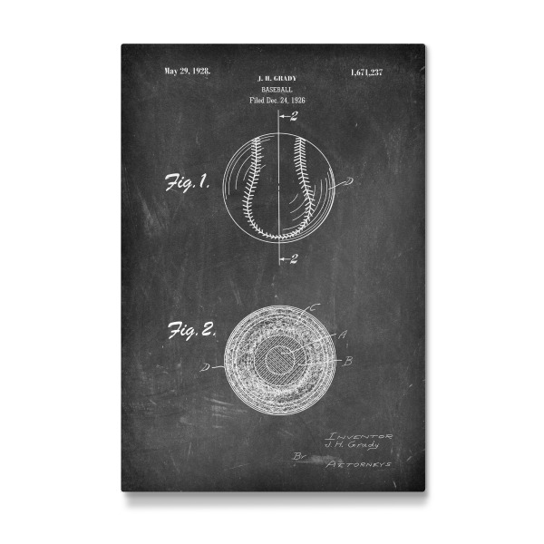 Galerie-Print "Baseball Patent III (Tafel)" 30x20 cm artboxONE