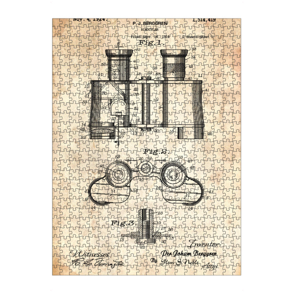 Puzzle Ravensburger "Fernglas Patent (Antik)" artboxONE - Reise,Reise / Strand und Meer,Für Papa