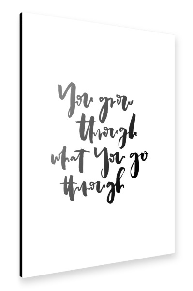 Alu-Dibond "You Grow Through What You Go" 30x20 cm artboxONE