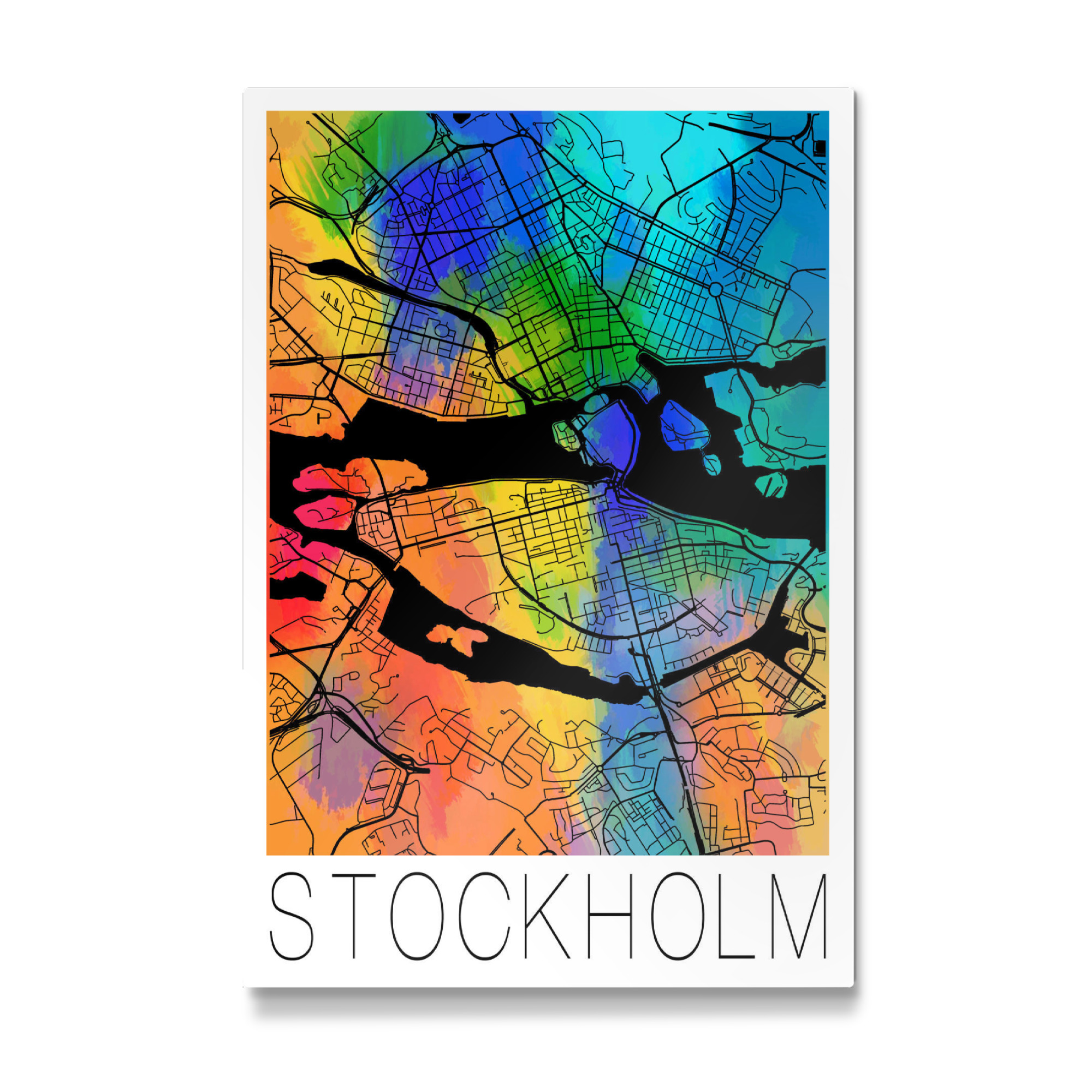 Galerie-Print "Retro Map Stockholm Watercolor" 30x20 cm artboxONE