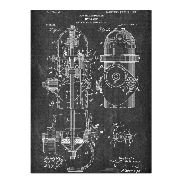 Puzzle Ravensburger "Hydrant Patent (Tafel)" artboxONE - Schwarzweiß,Streetart,Für Papa,Männer