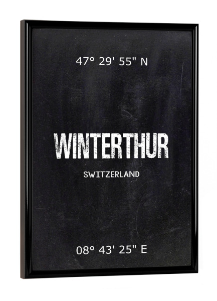 Poster mit schwarzem Rahmen "Winterthur Wall Art" artboxONE - Städte,Reise,Schwarzweiß - Switzerland,Art,Winterthur