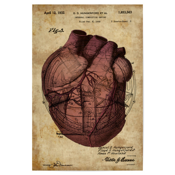Poster "Menschen Herz" artboxONE - Streetart - Menschen herz,Herz,Anatomie,Medizin,Liebe,Love,Antik