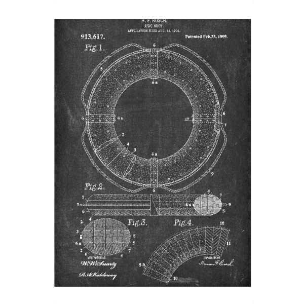 artboxONE Puzzle "Rettungsring Patent (Tafel)" artboxONE - Reise,Schwarzweiß,Reise / Strand und Meer