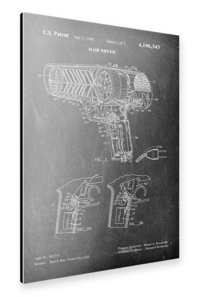 Alu-Dibond "Fön Patent (Tafel)" 30x20 cm artboxONE