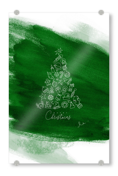 Acrylglasbild "Pen line christmas tree green" artboxONE - Für Kinder,Fashion,Weihnachten,Für Mama,Für Papa,Festivals - Tree,Brush