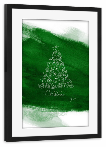 Poster mit Rahmen schwarz "Pen line christmas tree green" artboxONE - Für Kinder,Fashion,Weihnachten,Für Mama,Für Papa,Festivals - Tree,Brush