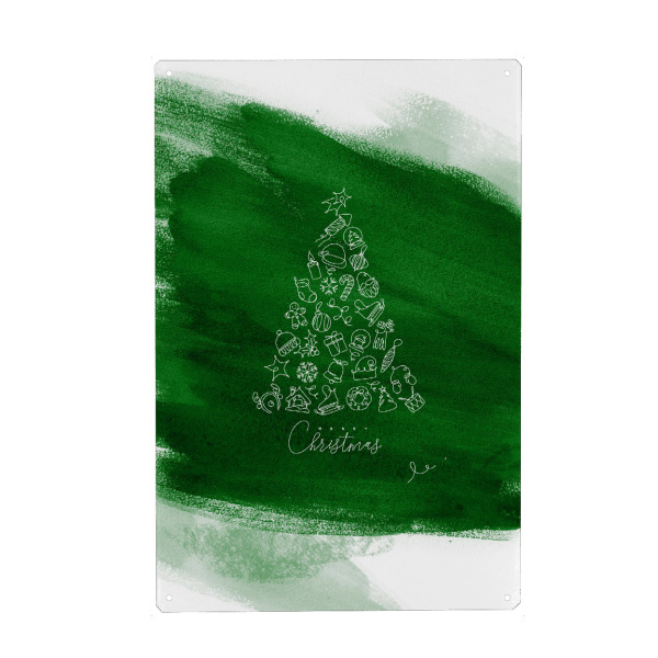 Holzbild "Pen line christmas tree green" artboxONE - Für Kinder,Fashion,Weihnachten,Für Mama,Für Papa,Festivals - Tree,Brush