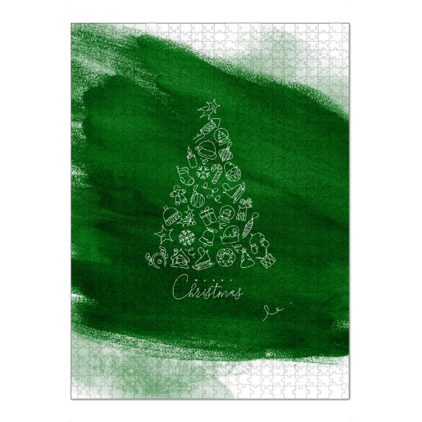 Puzzle Ravensburger "Pen line christmas tree green" artboxONE - Für Kinder,Fashion,Weihnachten,Für Mama,Für Papa,Festivals - Tree,Brush - Bild tree