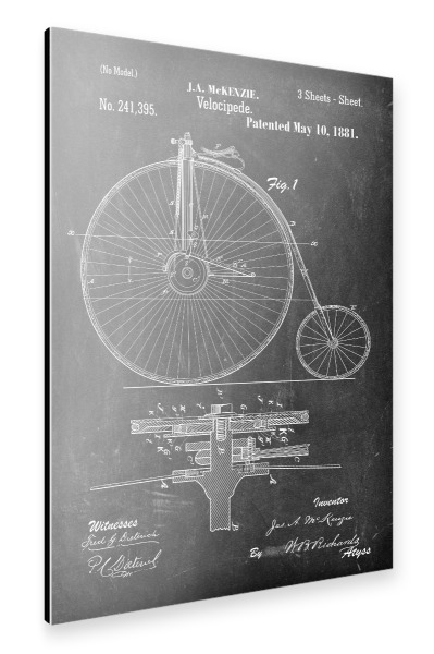 Alu-Dibond "Vintage Fahrrad V (Tafel)" 30x20 cm artboxONE