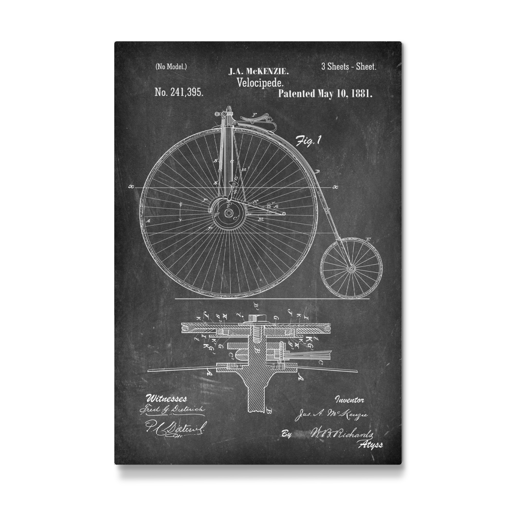 Galerie-Print "Vintage Fahrrad V (Tafel)" 30x20 cm artboxONE