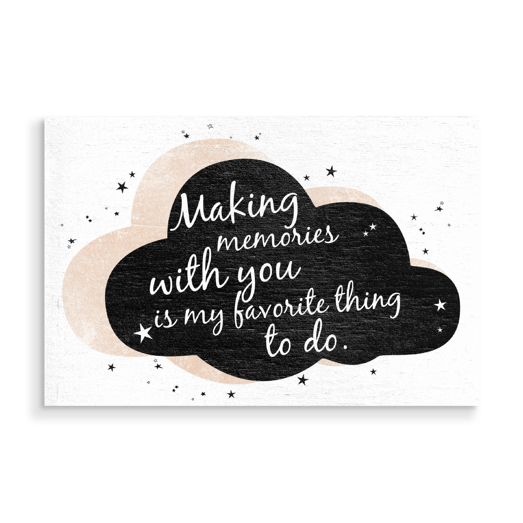 Holzbild "Making memories - black" artboxONE - Typografie,Für Kinder,Liebe,Für Mama,Für Papa - Clouds,Freundschaft,Gemeinsamkeit,Best friends,Liebe