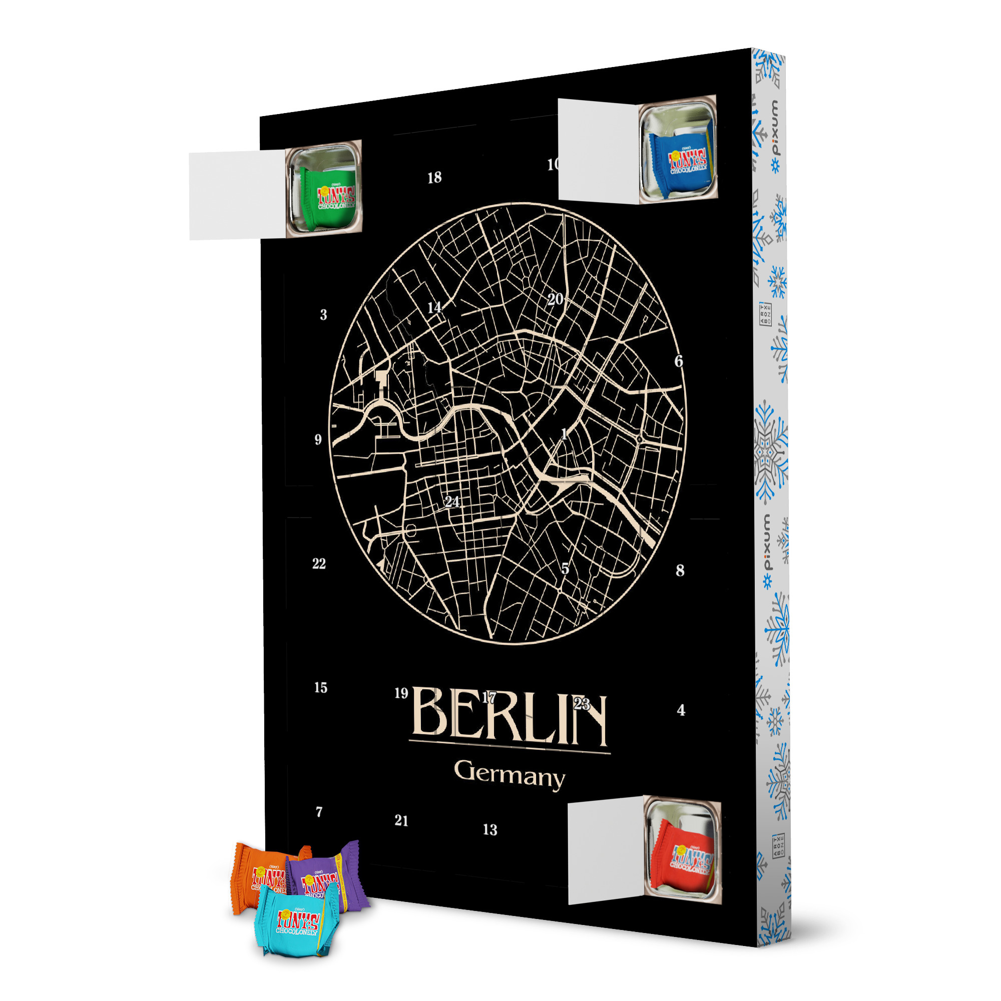 Adventskalender mit Tony's Chocolonely Retro Map of Berlin Round artboxONE Adventskalender Städte