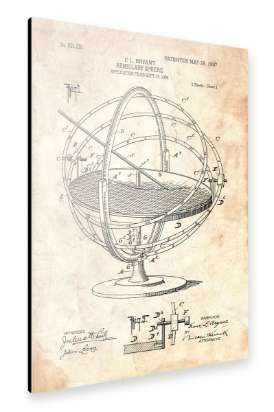Alu-Dibond "Astronomie: Sphäre (Antik)" 30x20 cm artboxONE