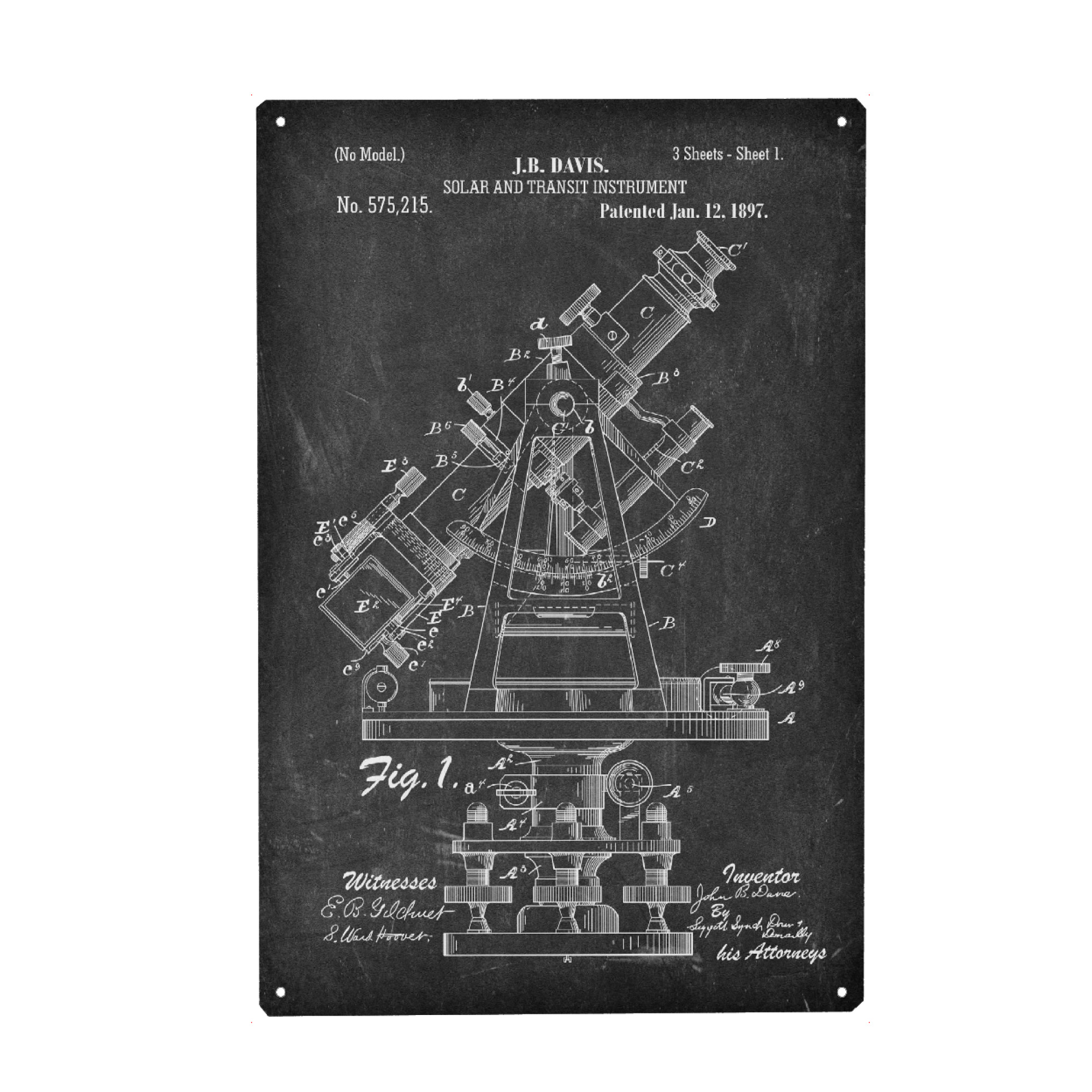 Metall Poster "Astronomie: Teleskop (Tafel)" artboxONE - Schwarzweiß,Für Papa,Galaxy