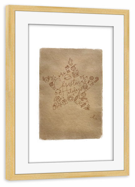 Poster mit Rahmen kiefer "Pen line toy star craft" artboxONE - Für Kinder,Fashion,Weihnachten,Für Mama,Für Papa,Festivals - Christmas,Stern,Holiday