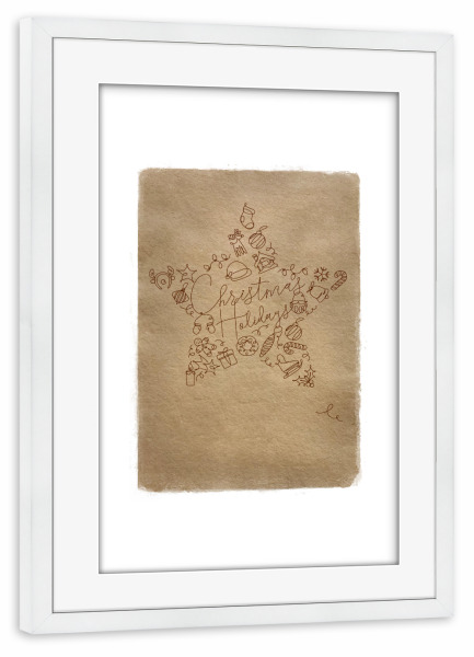 Poster mit Rahmen weiß "Pen line toy star craft" artboxONE - Für Kinder,Fashion,Weihnachten,Für Mama,Für Papa,Festivals - Christmas,Stern,Holiday