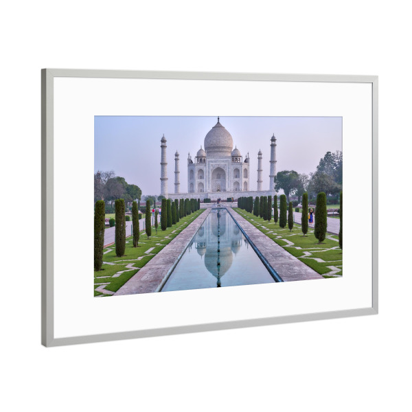 Poster mit Rahmen Silber "Taj Mahal Reflection" artboxONE - Reise,Reise / Asien - Taj mahal,Indien