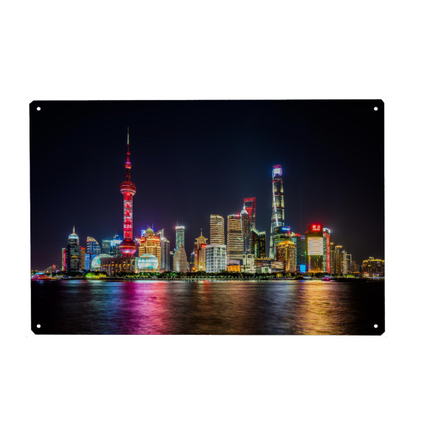 Holzbild "Shanghai - Skyline" artboxONE - Städte,Reise,Architektur,Reise / Asien,Reise / Länder,Städte / Shanghai