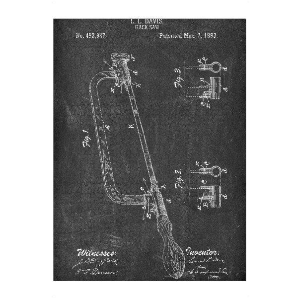 artboxONE Puzzle "Bügelsäge Patent (Tafel)" artboxONE - Schwarzweiß,Für Papa