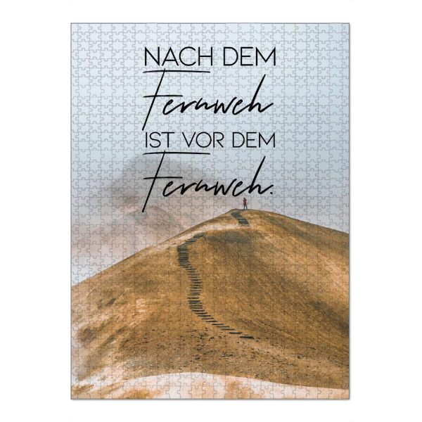 Puzzle Ravensburger "Vor dem Fernweh" artboxONE - Typografie,Menschen - Typo,Typografie,Spruch,Zitat,Typography,Mut,Motivation,Inspiration
